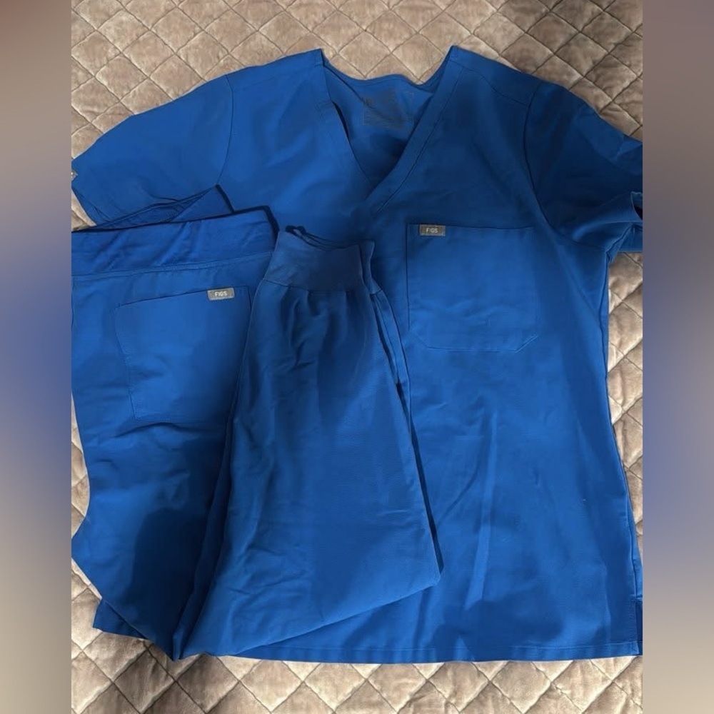 Figs Royal Blue Scrub Set